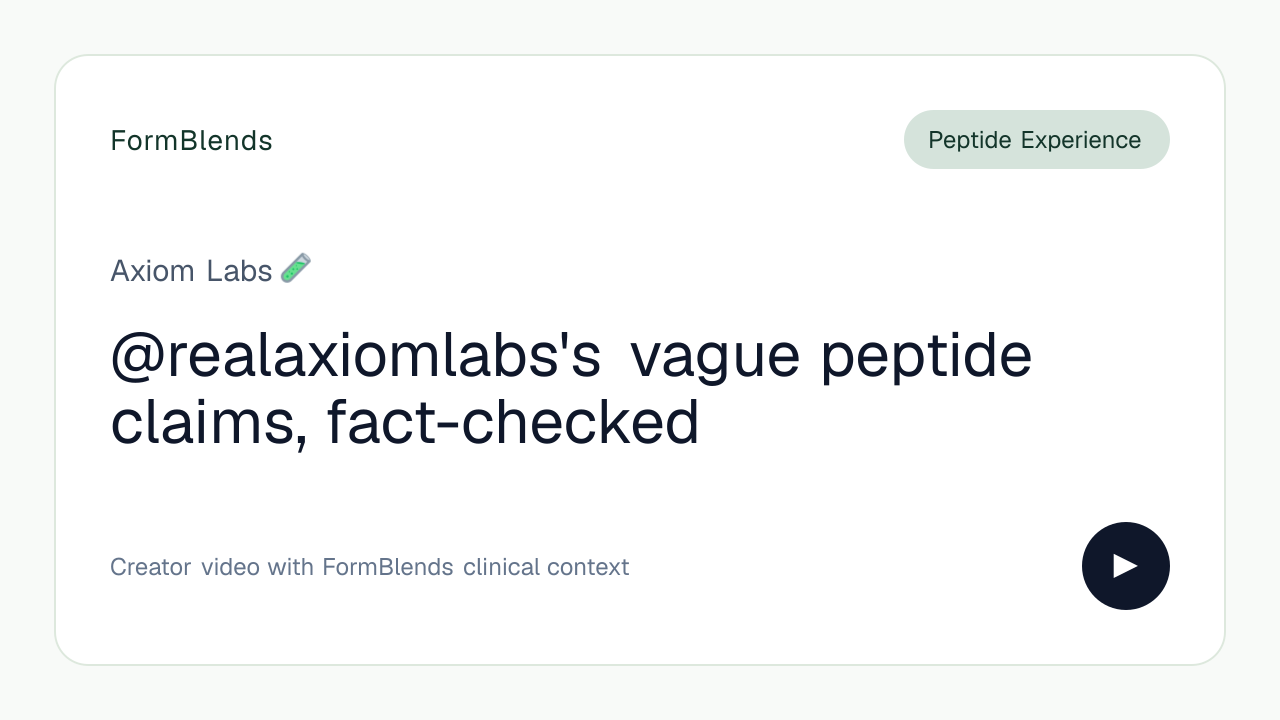 @realaxiomlabs's vague peptide claims, fact-checked