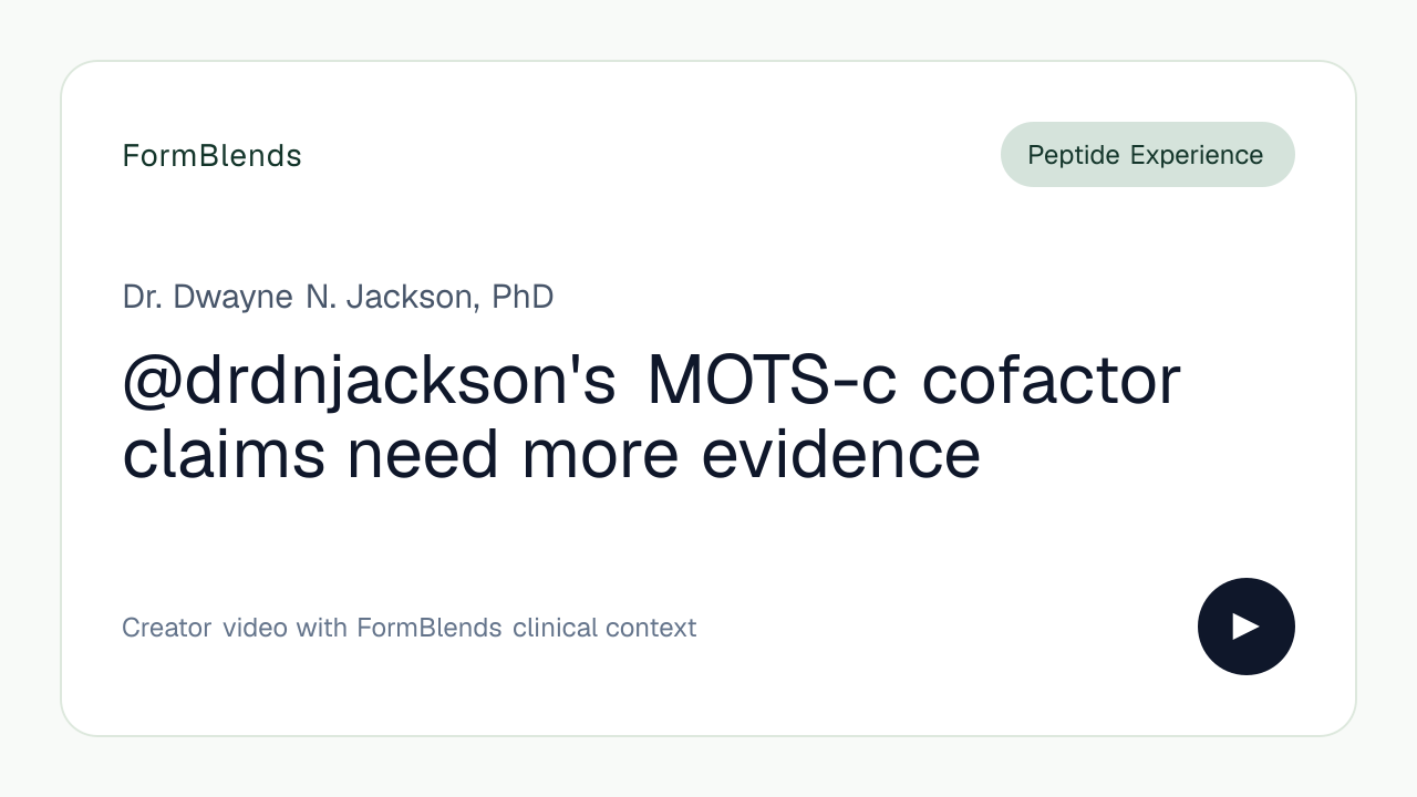 @drdnjackson's MOTS-c cofactor claims need more evidence