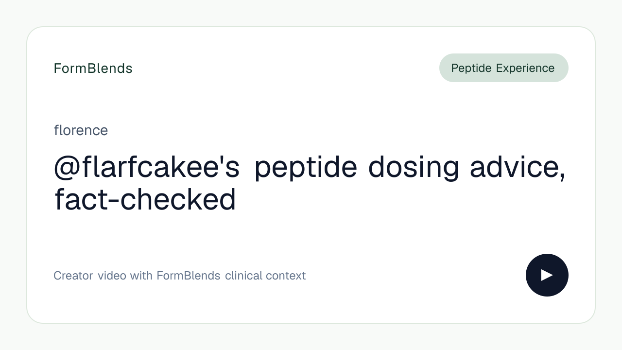 @flarfcakee's peptide dosing advice, fact-checked