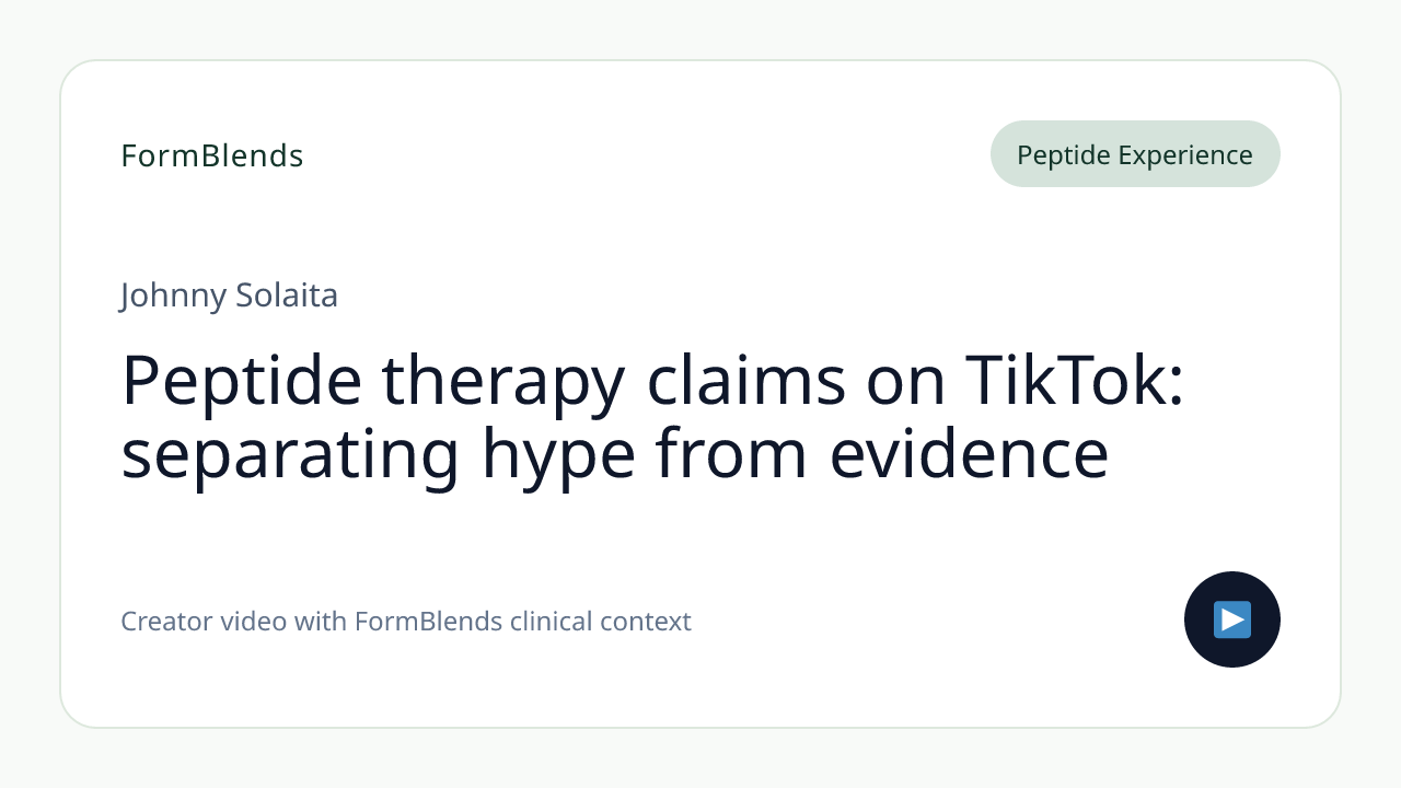 Peptide therapy claims on TikTok: separating hype from evidence
