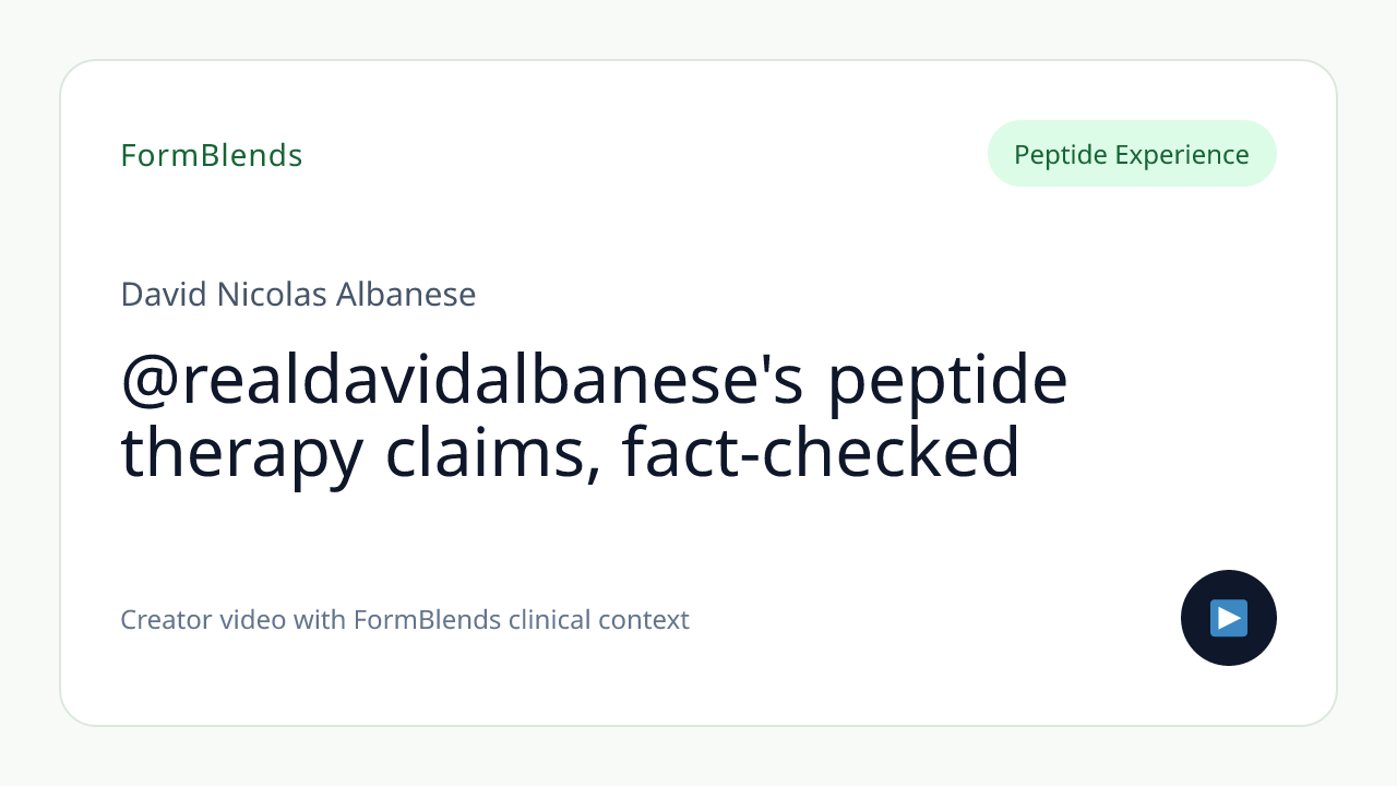 @realdavidalbanese's peptide therapy claims, fact-checked