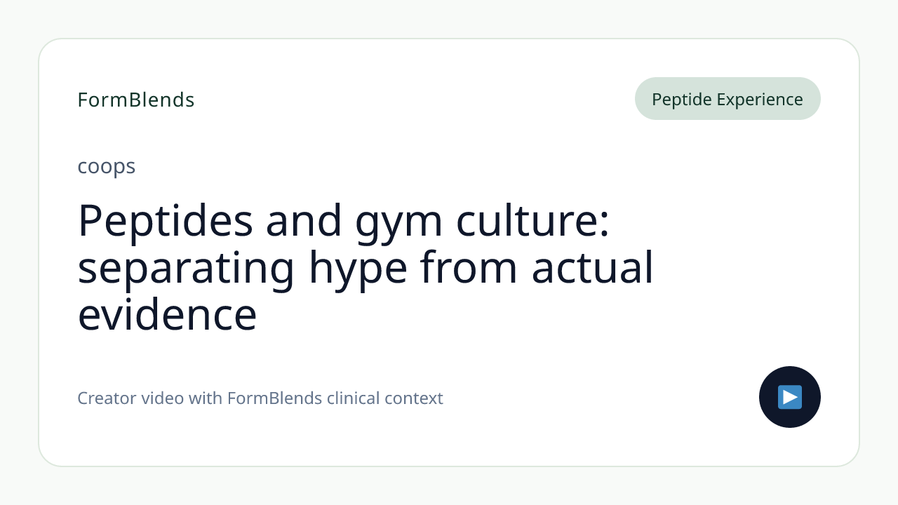 Peptides and gym culture: separating hype from actual evidence