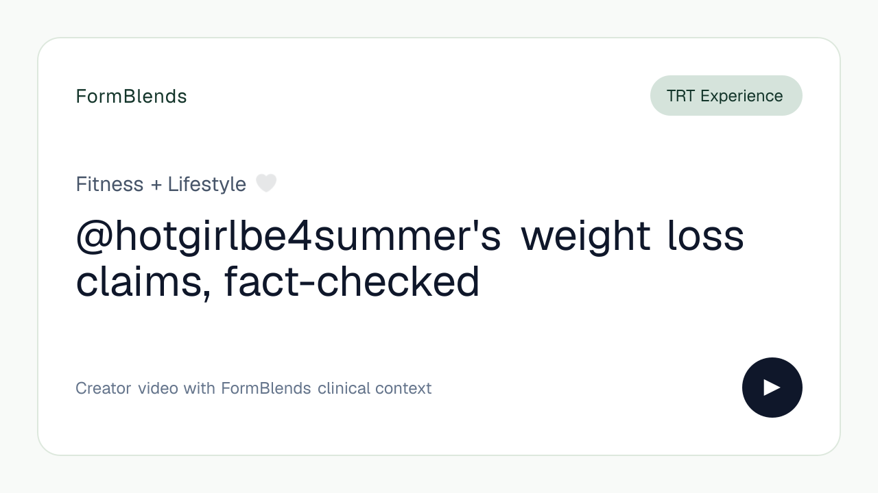 @hotgirlbe4summer's weight loss claims, fact-checked
