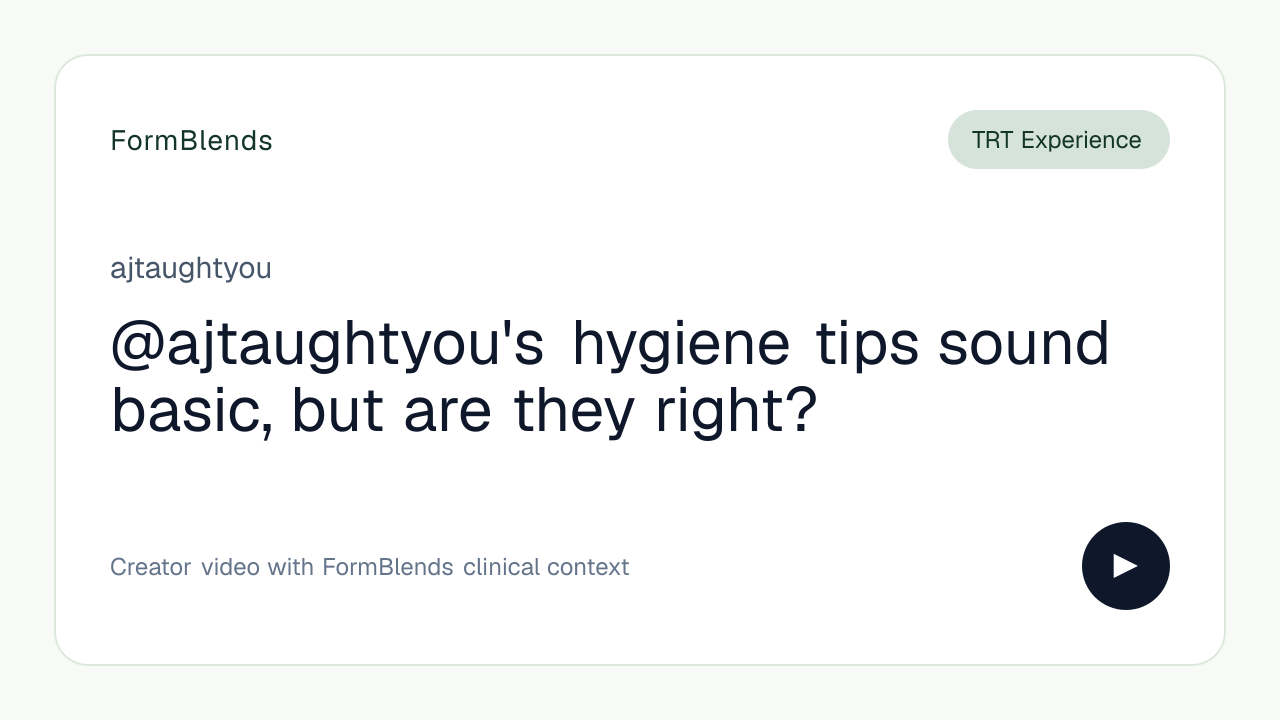 @ajtaughtyou's hygiene tips sound basic, but are they right?