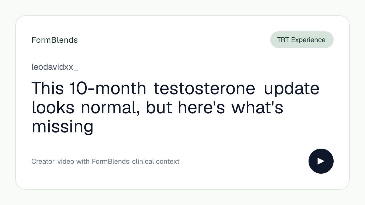 This 10-month testosterone update looks normal, but here's what's missing
