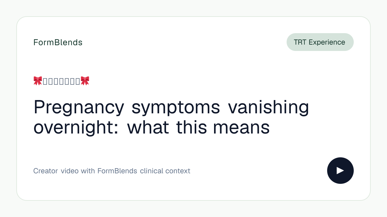 Pregnancy symptoms vanishing overnight: what this means
