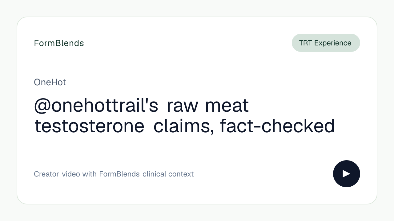 @onehottrail's raw meat testosterone claims, fact-checked