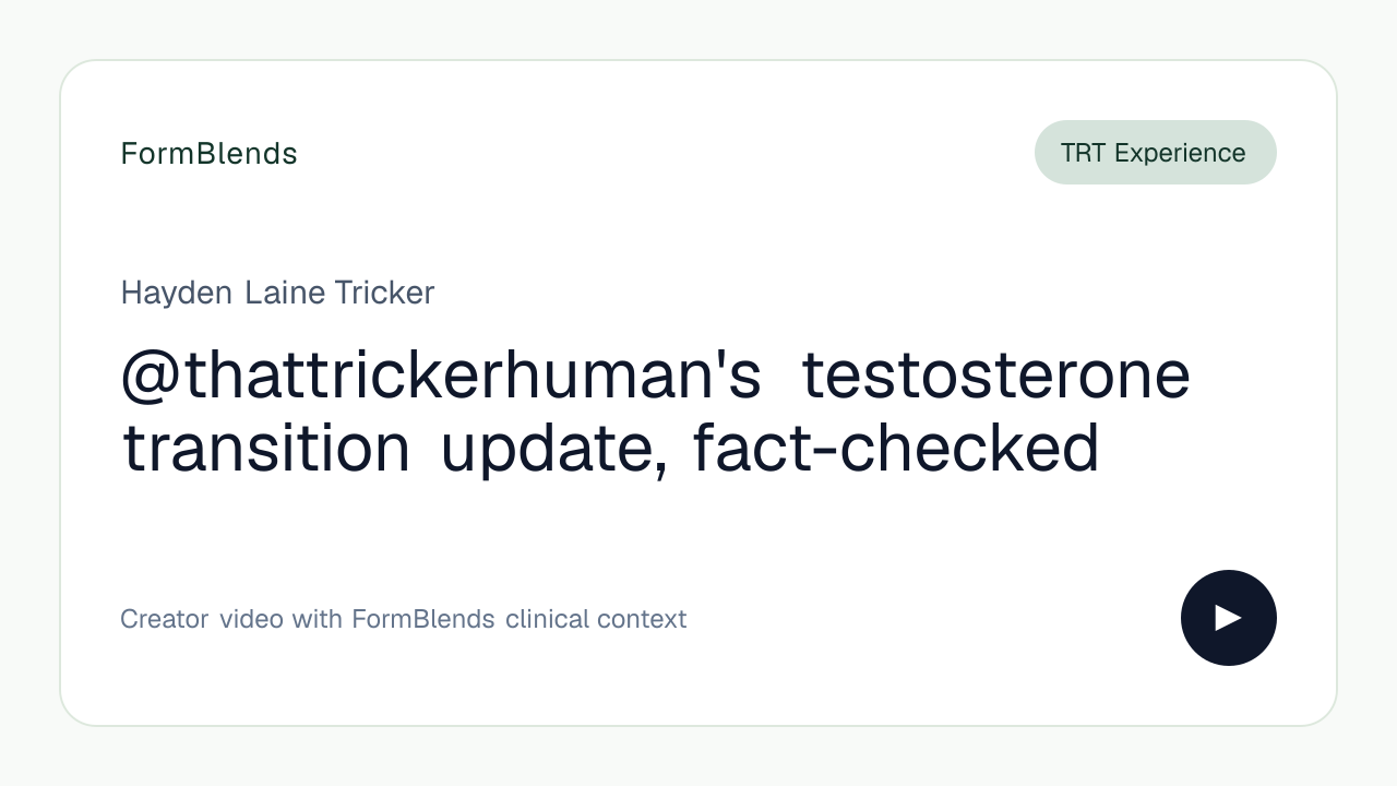 @thattrickerhuman's testosterone transition update, fact-checked