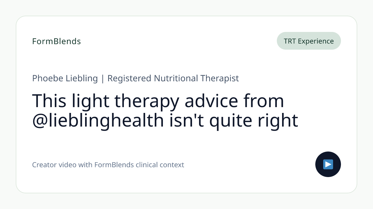 This light therapy advice from @lieblinghealth isn't quite right