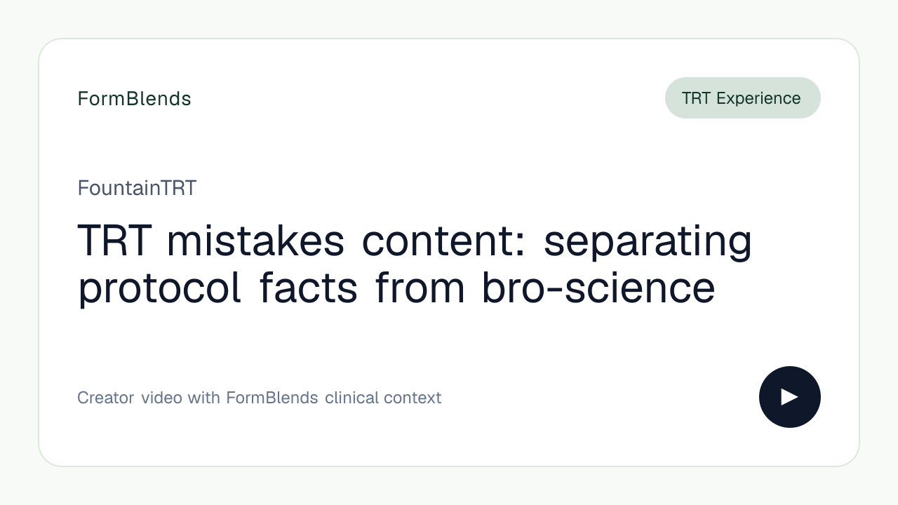 TRT mistakes content: separating protocol facts from bro-science
