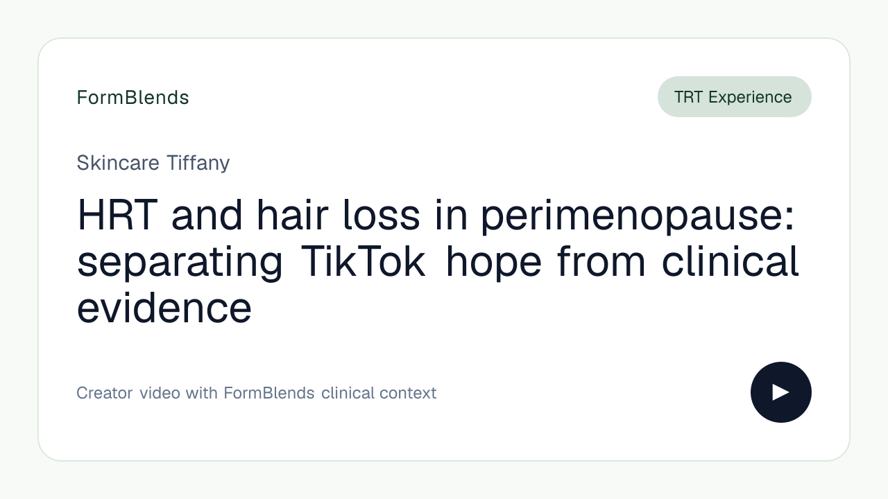 HRT and hair loss in perimenopause: separating TikTok hope from clinical evidence