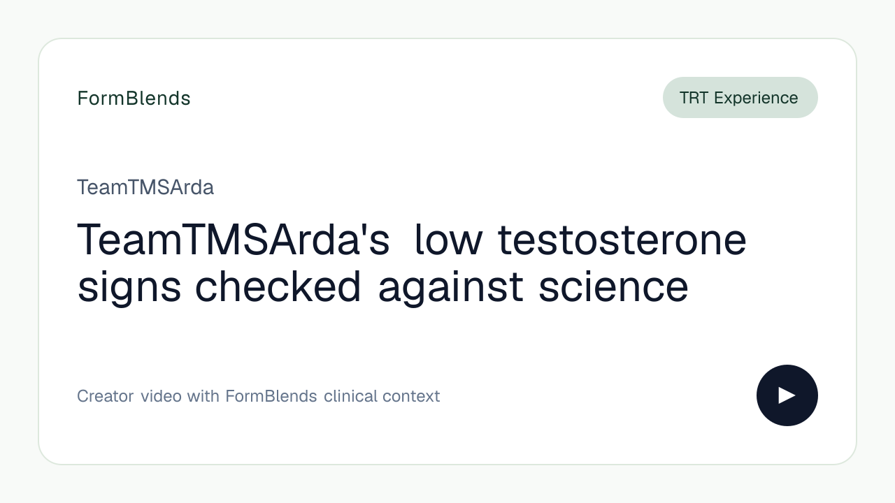 TeamTMSArda's low testosterone signs checked against science