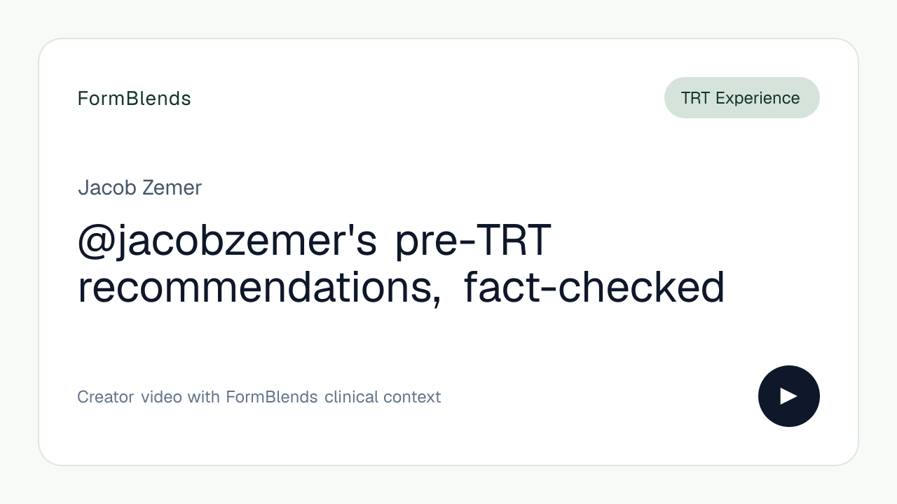 @jacobzemer's pre-TRT recommendations, fact-checked
