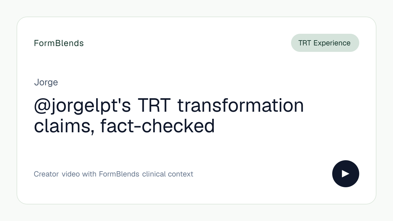 @jorgelpt's TRT transformation claims, fact-checked