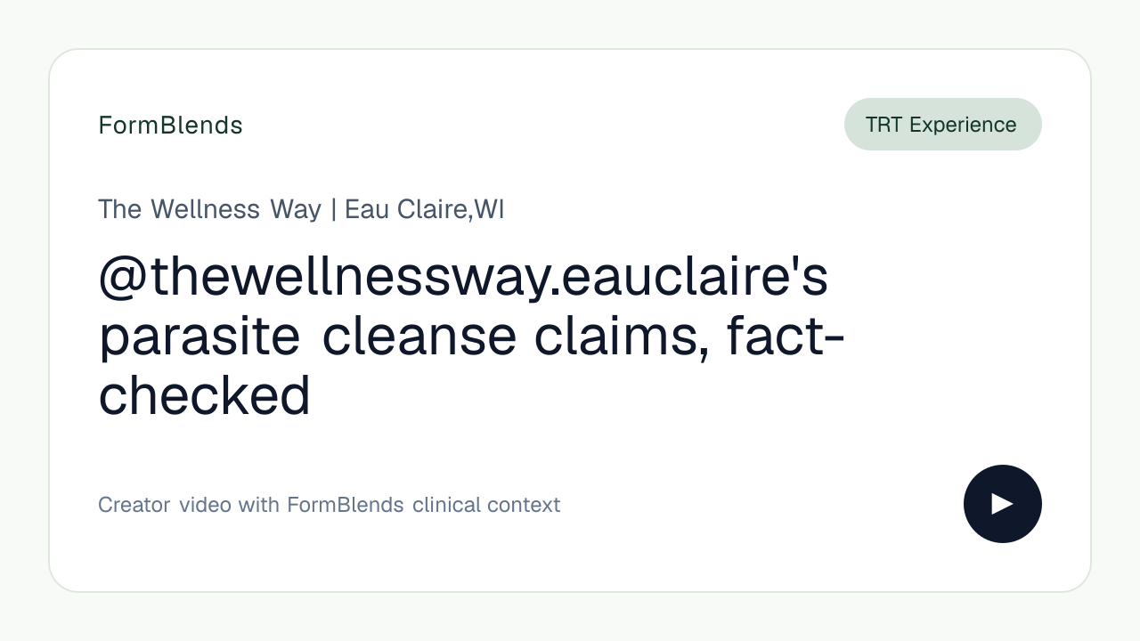 @thewellnessway.eauclaire's parasite cleanse claims, fact-checked