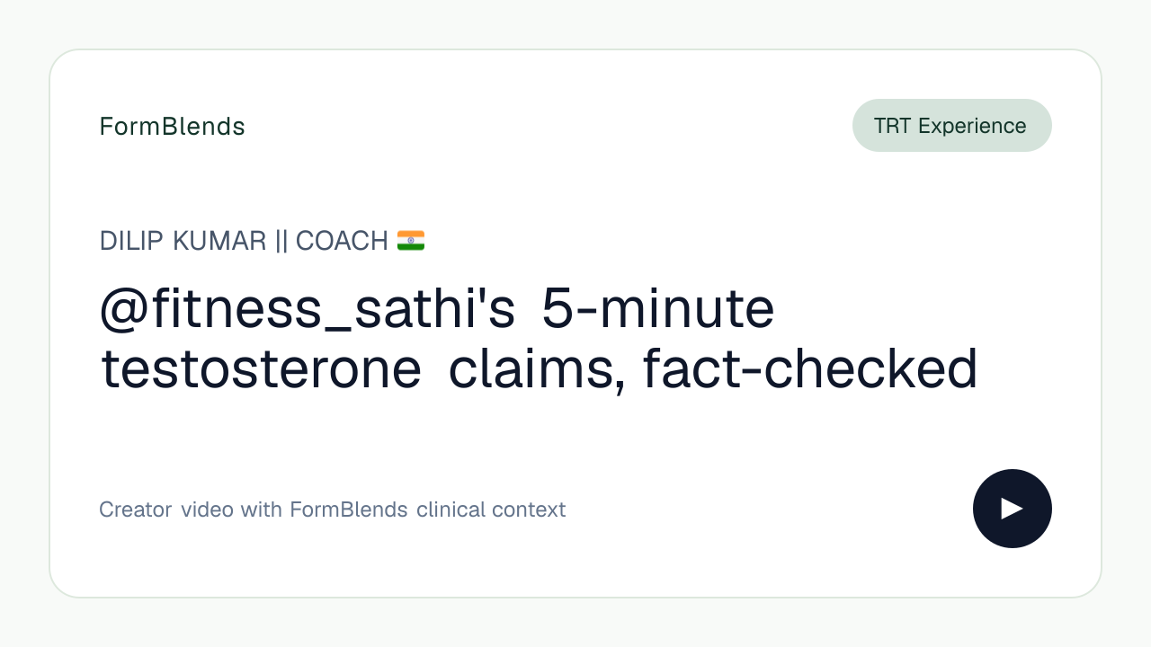 @fitness_sathi's 5-minute testosterone claims, fact-checked