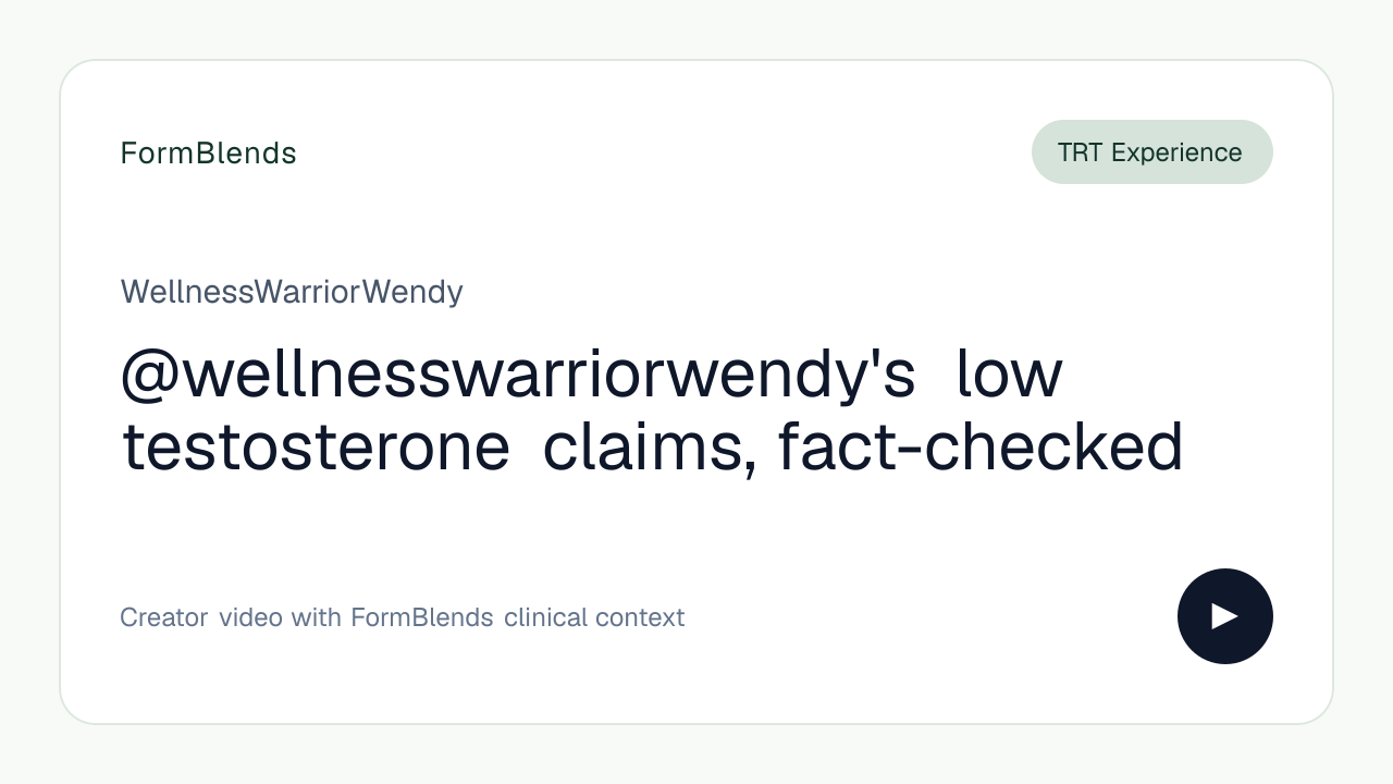 @wellnesswarriorwendy's low testosterone claims, fact-checked