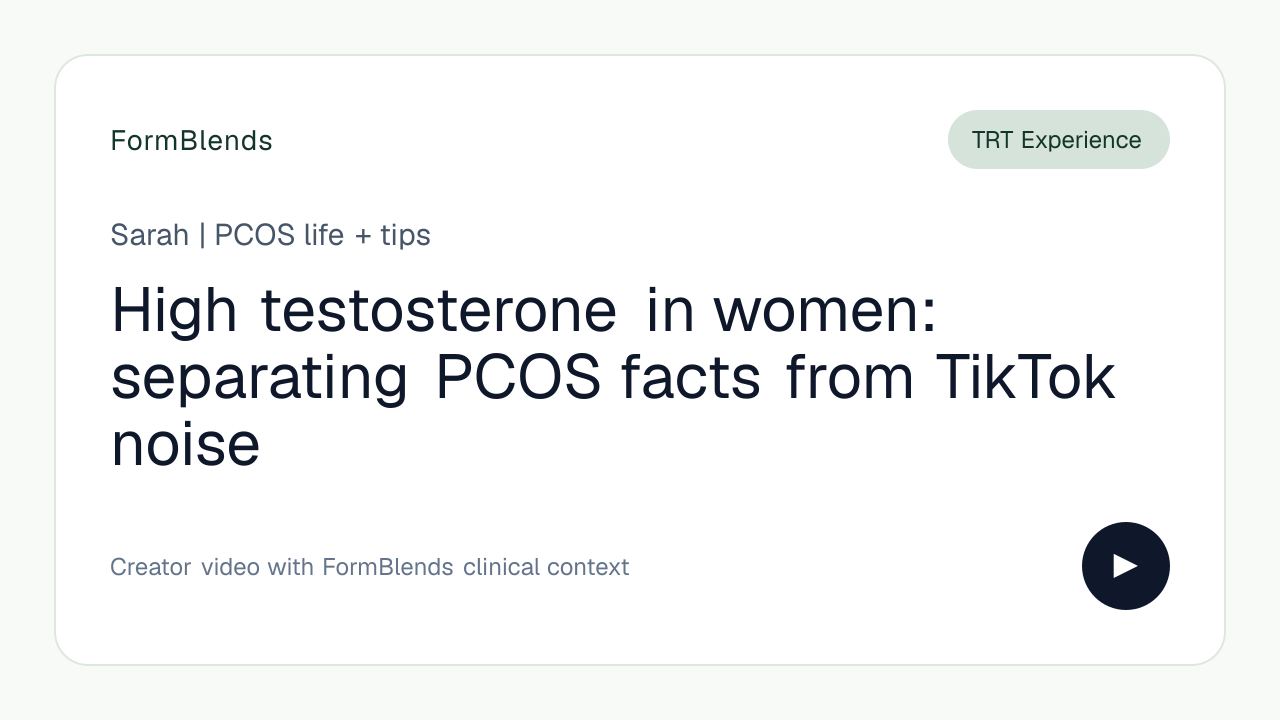 High testosterone in women: separating PCOS facts from TikTok noise