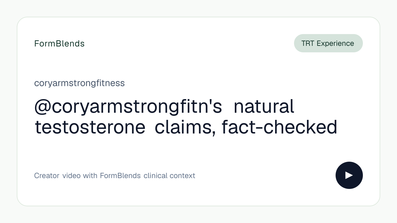 @coryarmstrongfitn's natural testosterone claims, fact-checked