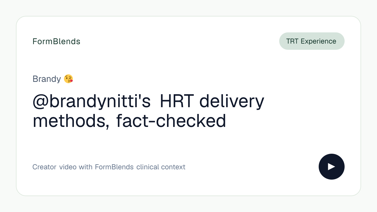 @brandynitti's HRT delivery methods, fact-checked