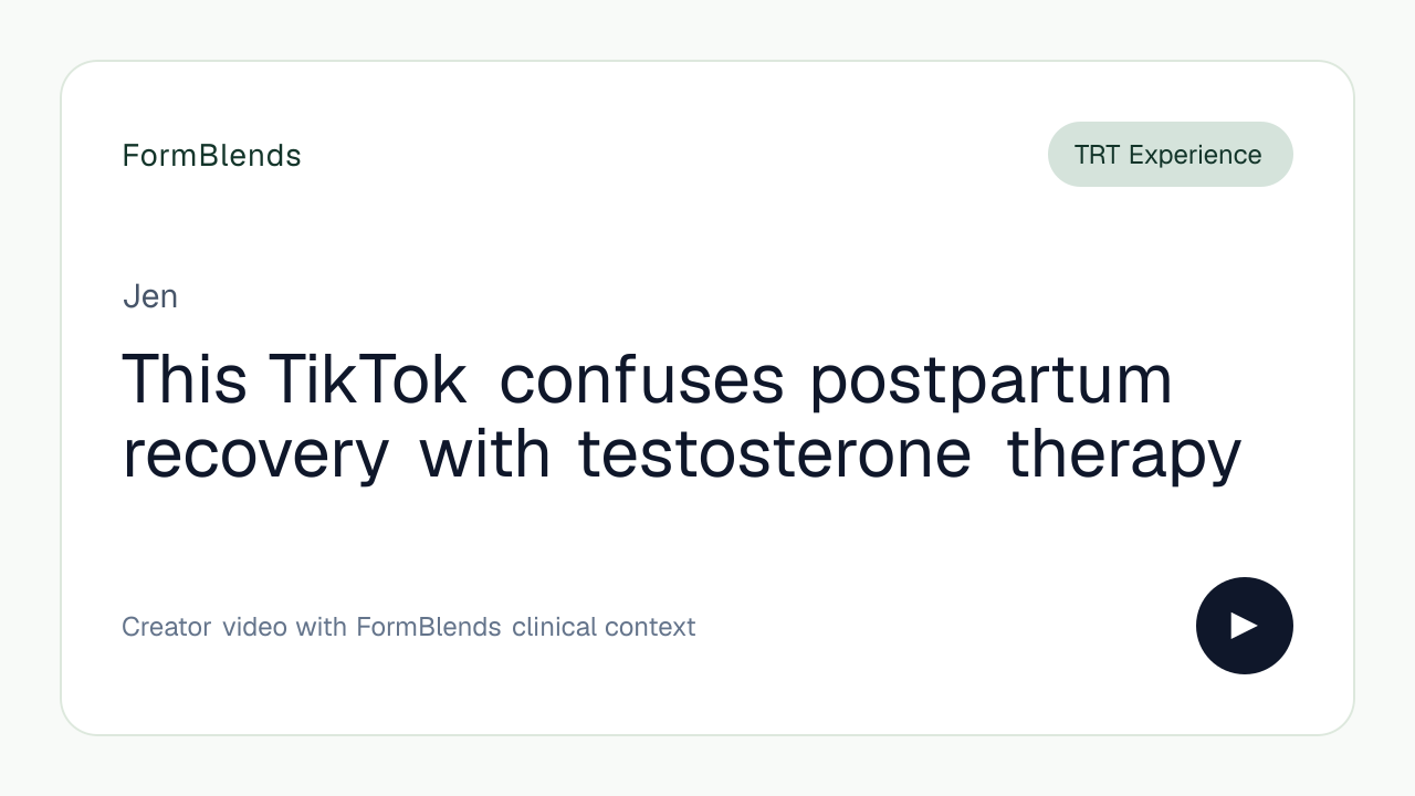 This TikTok confuses postpartum recovery with testosterone therapy