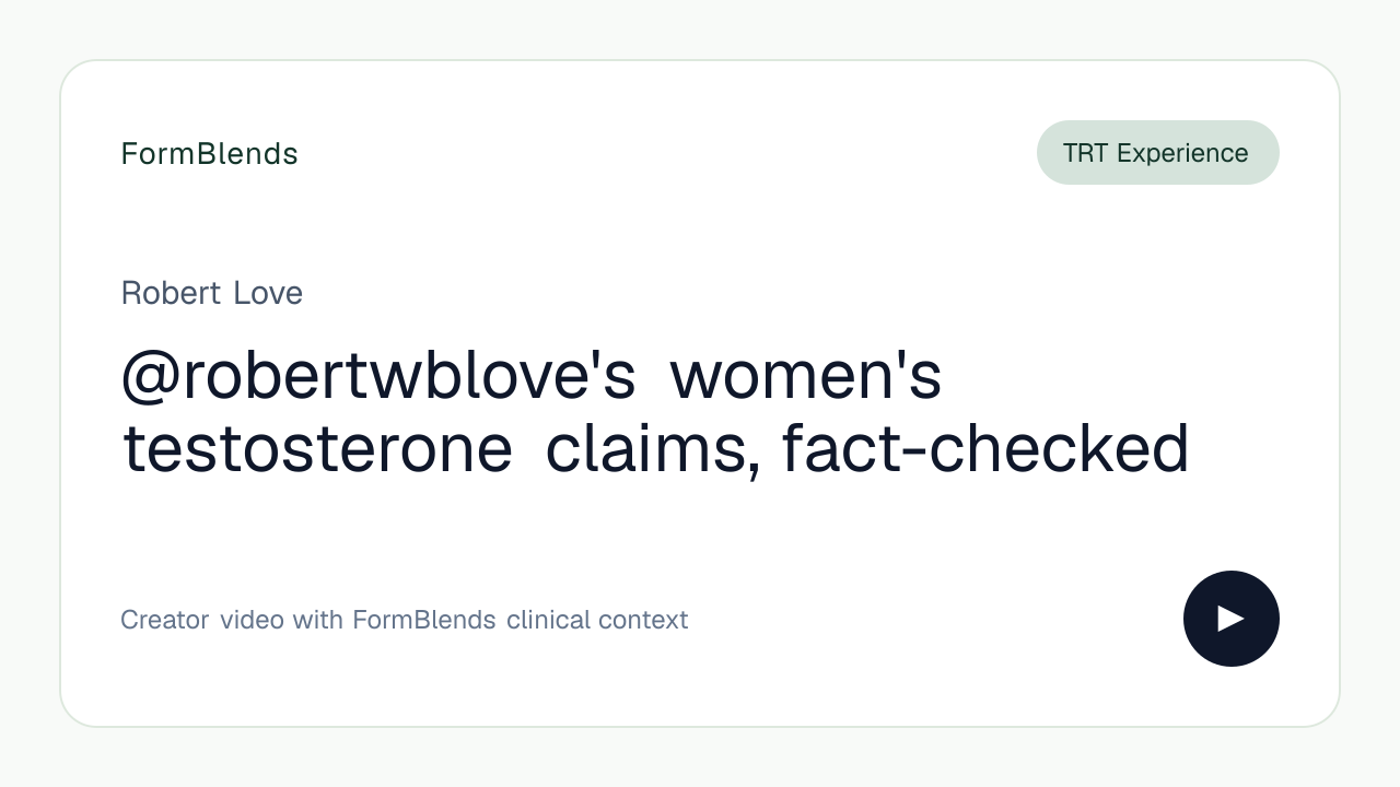 @robertwblove's women's testosterone claims, fact-checked