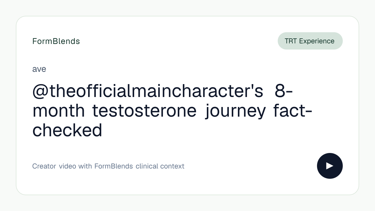 @theofficialmaincharacter's 8-month testosterone journey fact-checked