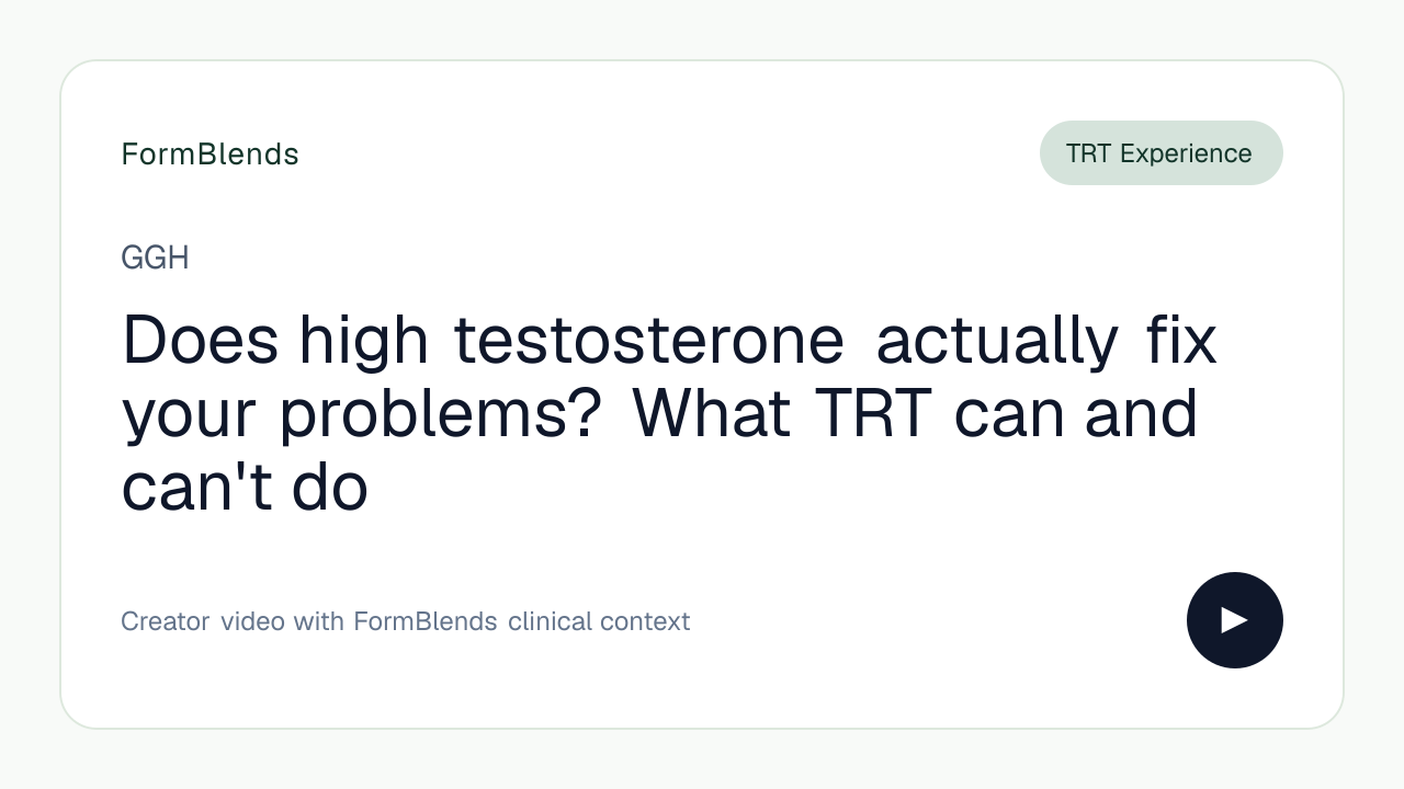 Does high testosterone actually fix your problems? What TRT can and can't do