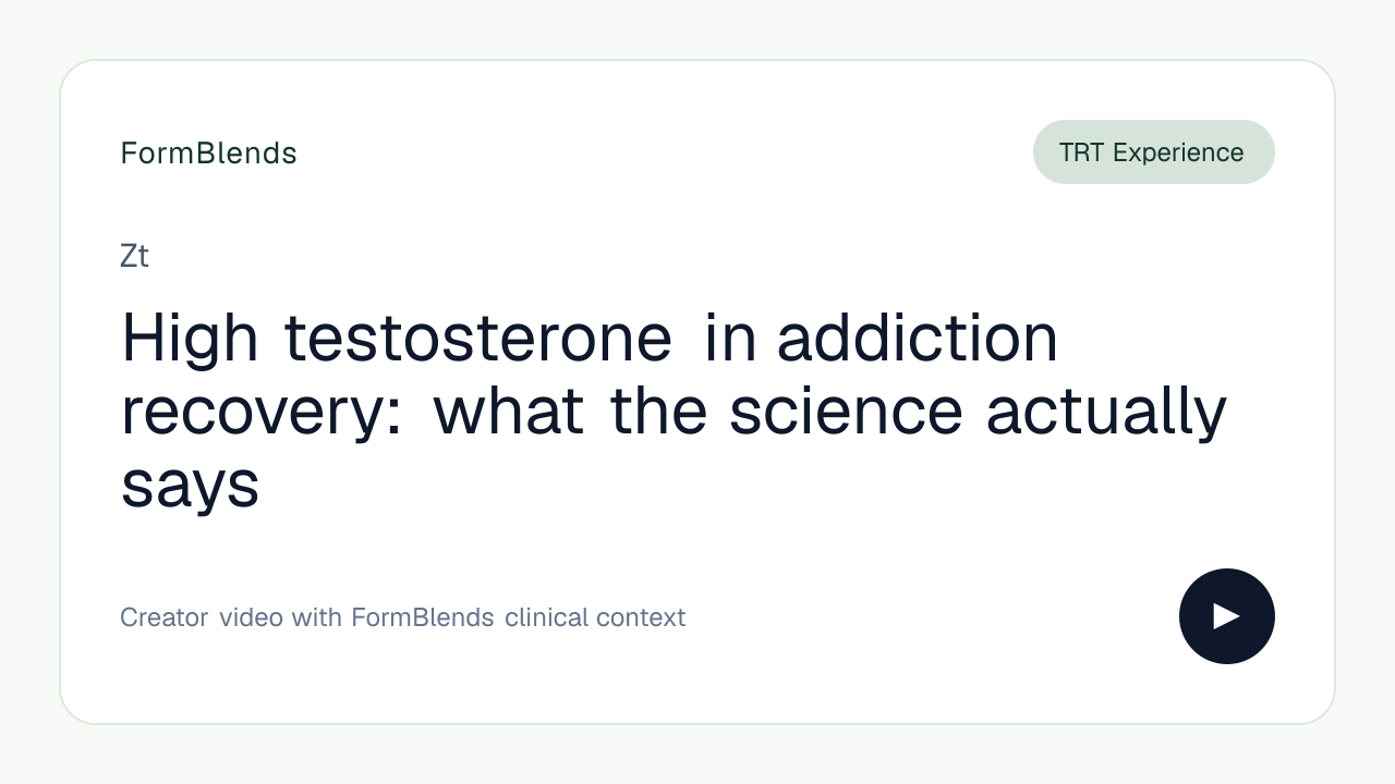 High testosterone in addiction recovery: what the science actually says