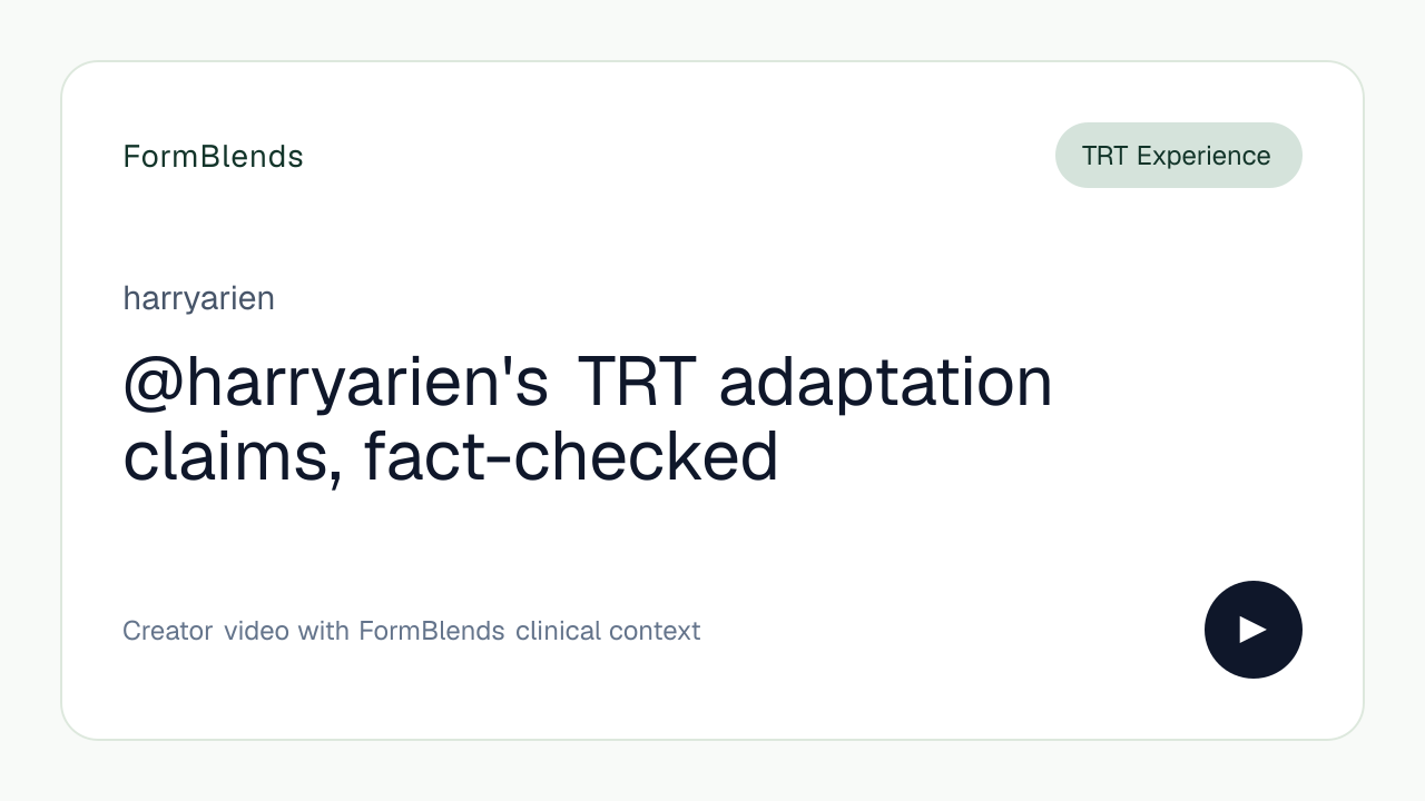 @harryarien's TRT adaptation claims, fact-checked