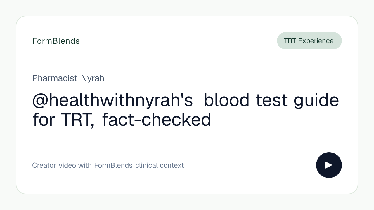 @healthwithnyrah's blood test guide for TRT, fact-checked