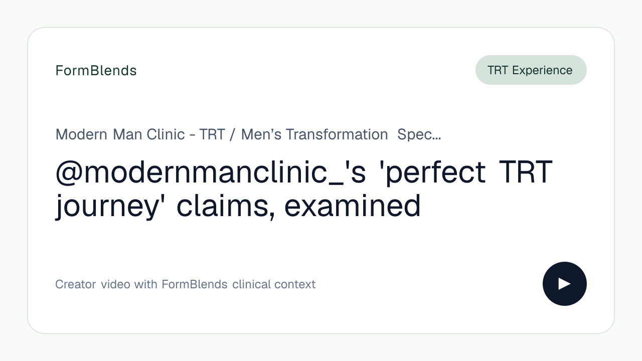 @modernmanclinic_'s 'perfect TRT journey' claims, examined