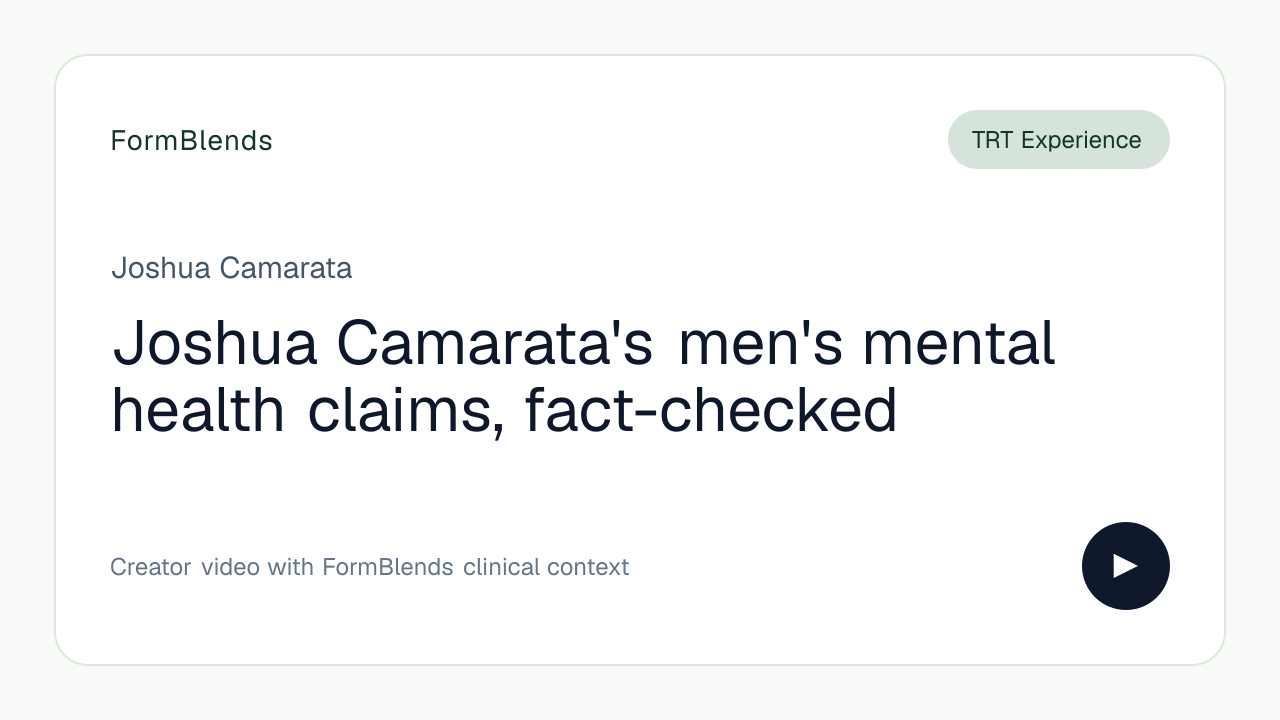 Joshua Camarata's men's mental health claims, fact-checked