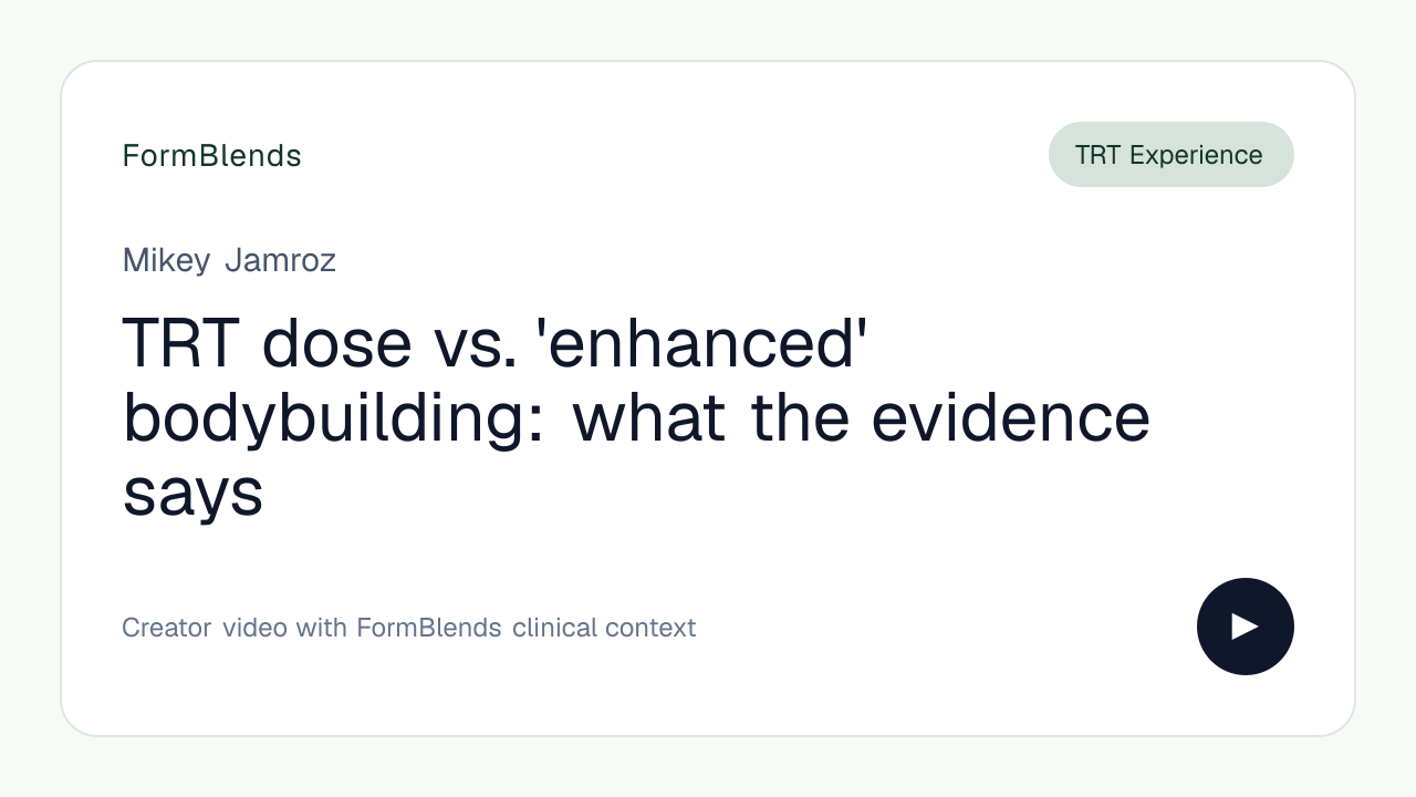 TRT dose vs. 'enhanced' bodybuilding: what the evidence says