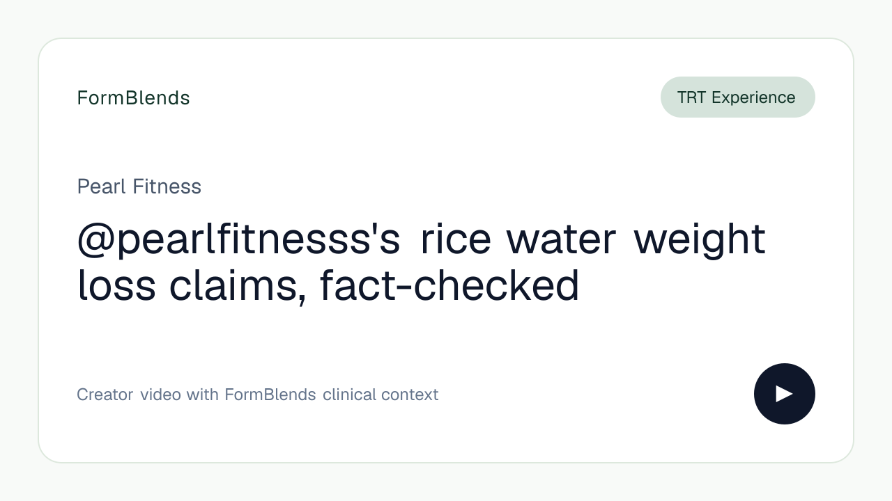 @pearlfitnesss's rice water weight loss claims, fact-checked