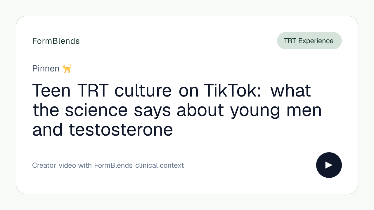 Teen TRT culture on TikTok: what the science says about young men and testosterone
