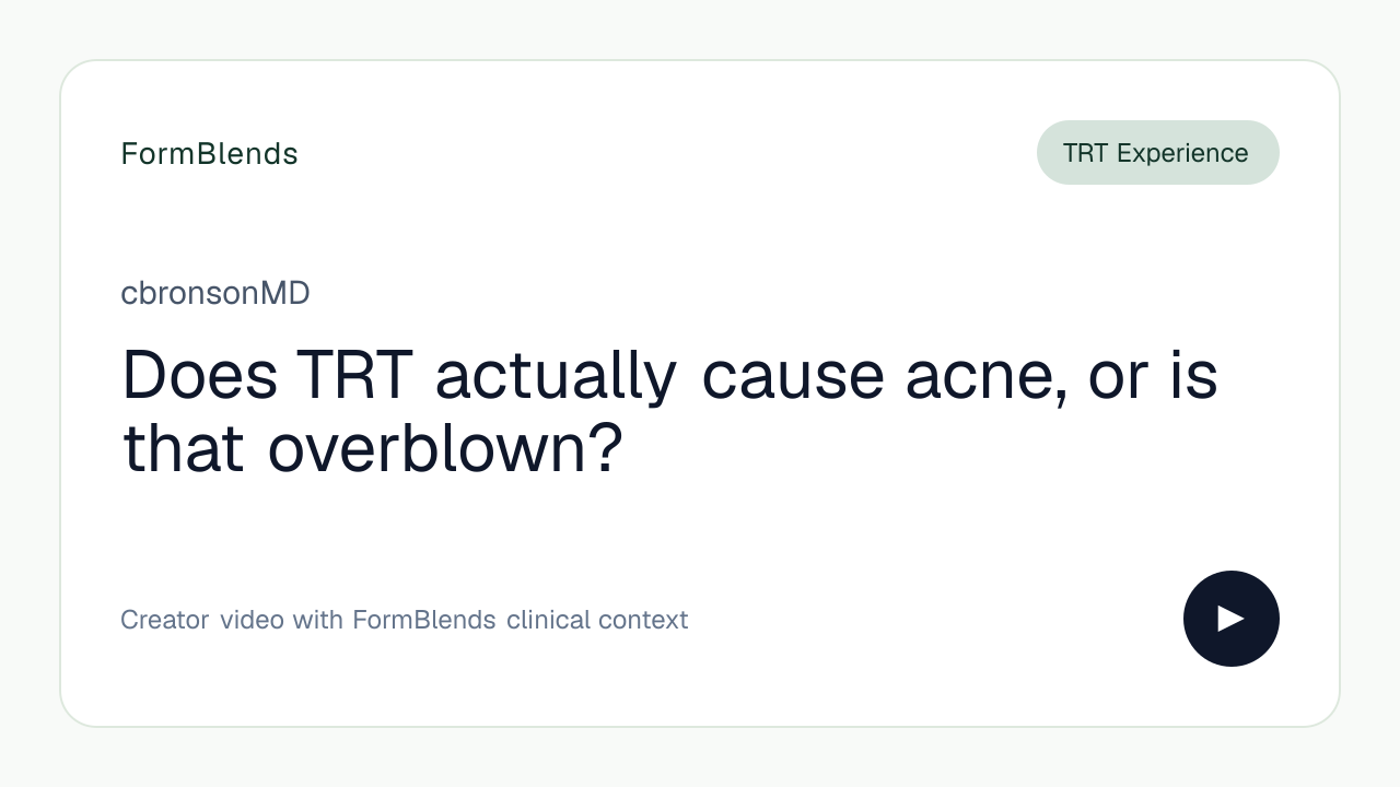 Does TRT actually cause acne, or is that overblown?