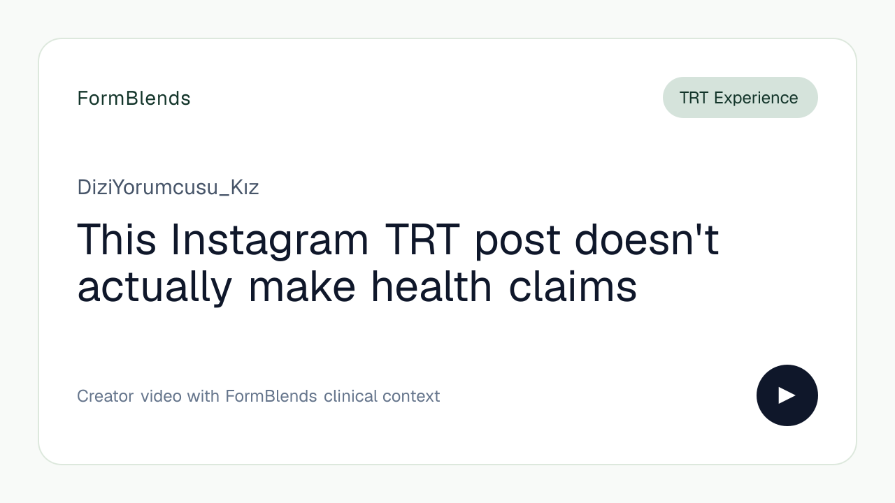This Instagram TRT post doesn't actually make health claims