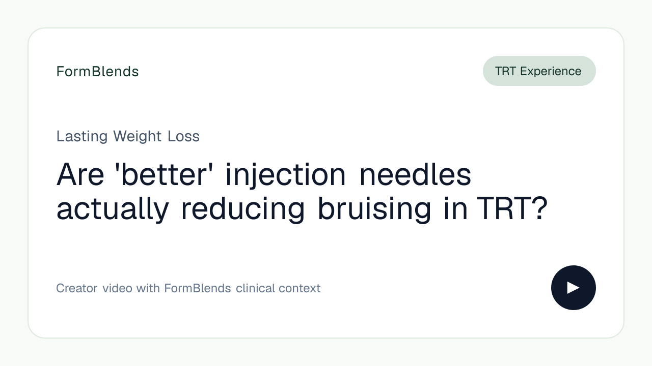 Are 'better' injection needles actually reducing bruising in TRT?