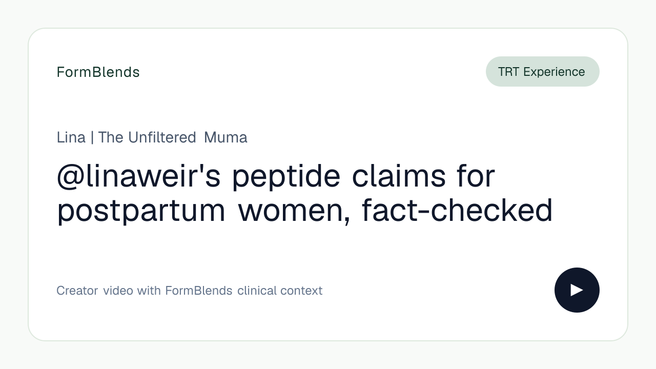 @linaweir's peptide claims for postpartum women, fact-checked