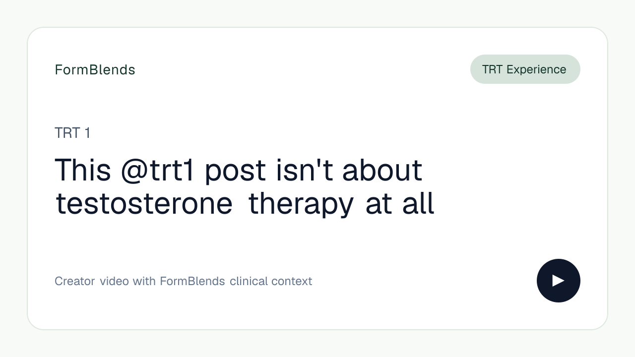 This @trt1 post isn't about testosterone therapy at all