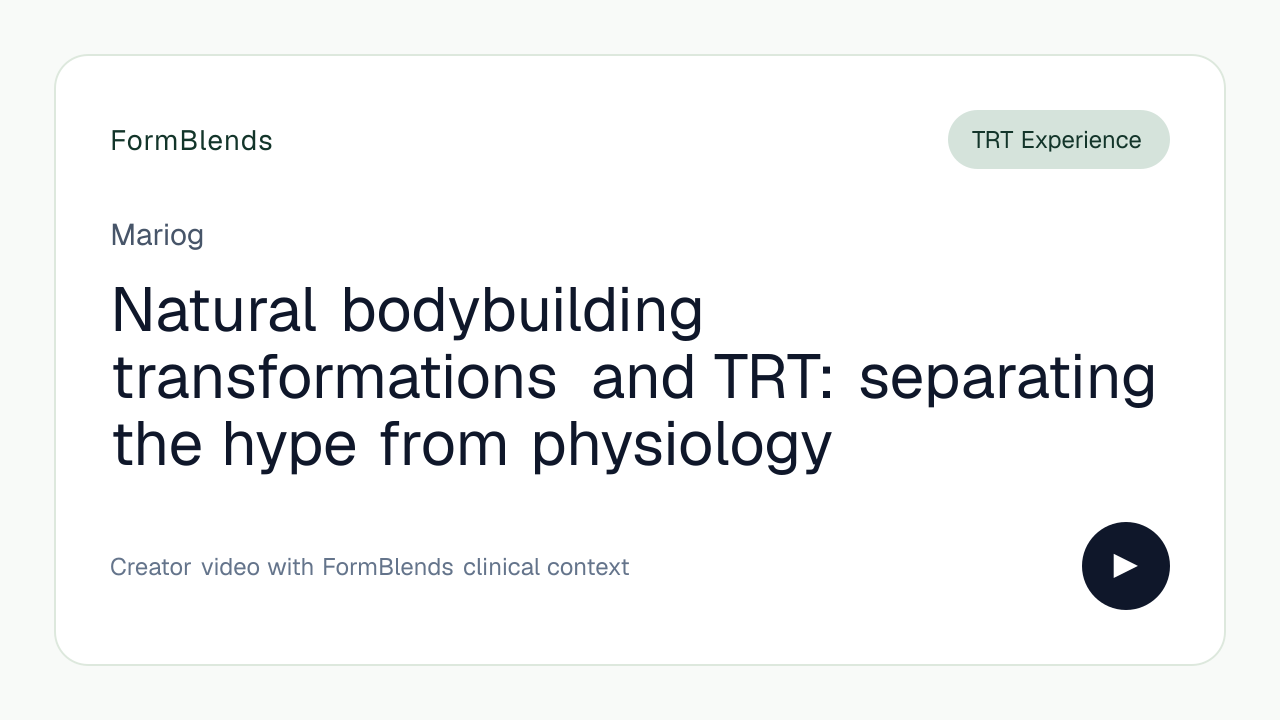 Natural bodybuilding transformations and TRT: separating the hype from physiology