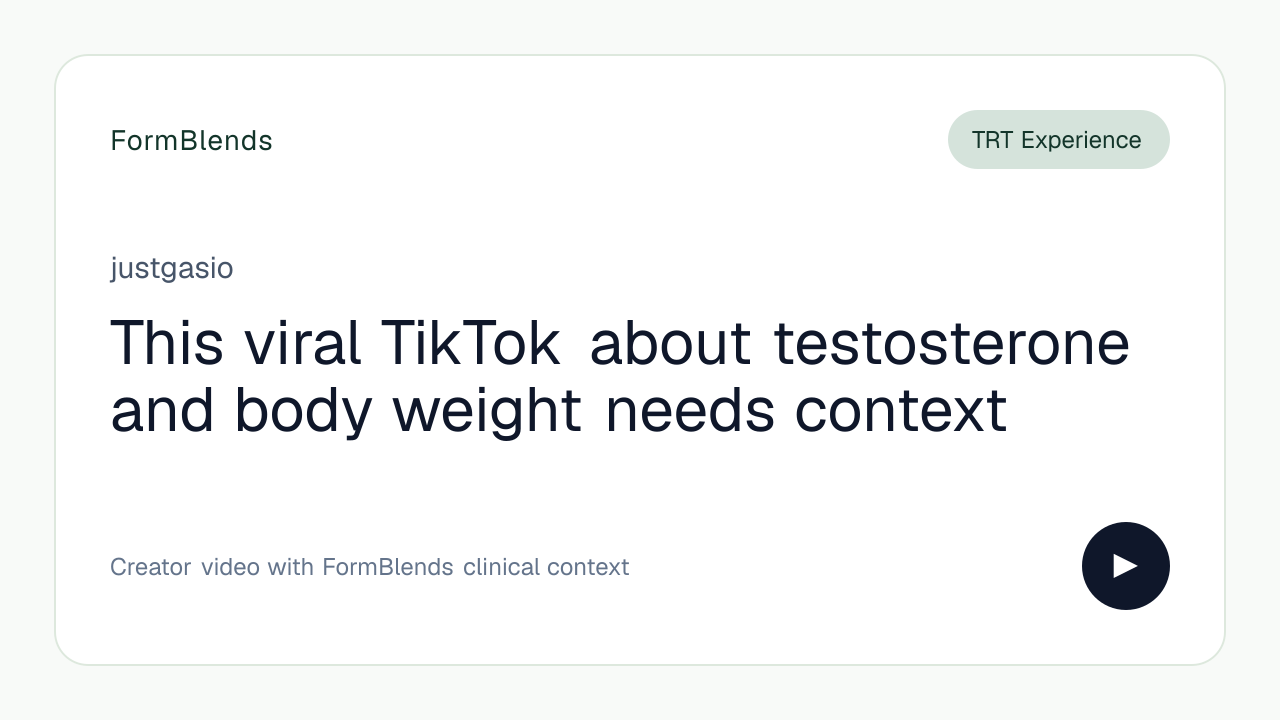 This viral TikTok about testosterone and body weight needs context