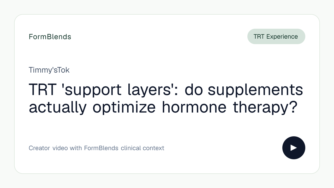 TRT 'support layers': do supplements actually optimize hormone therapy?