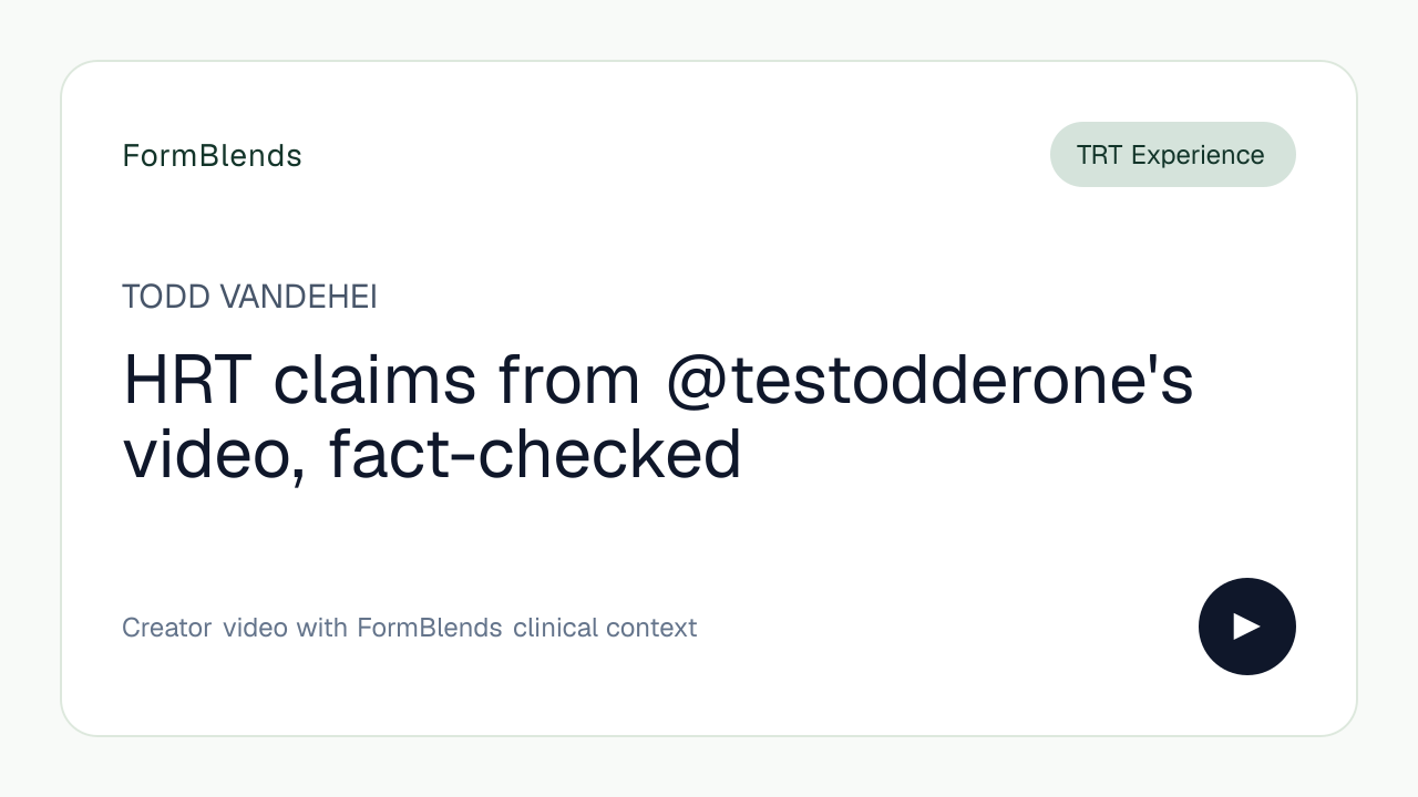 HRT claims from @testodderone's video, fact-checked
