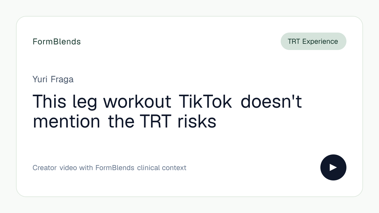 This leg workout TikTok doesn't mention the TRT risks