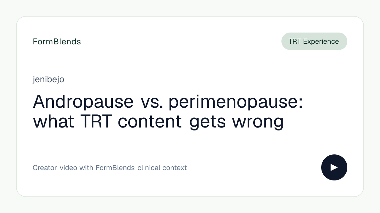 Andropause vs. perimenopause: what TRT content gets wrong