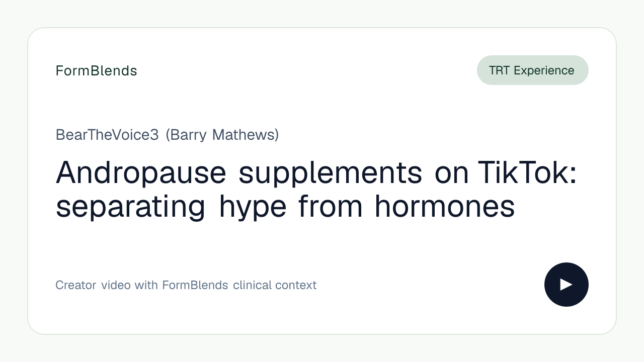 Andropause supplements on TikTok: separating hype from hormones