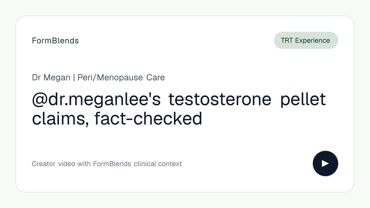 @dr.meganlee's testosterone pellet claims, fact-checked
