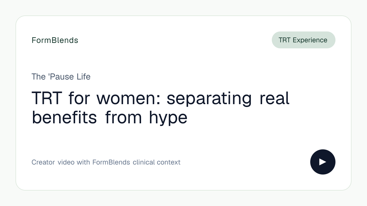 TRT for women: separating real benefits from hype